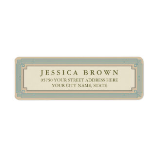 Green vintage frame custom return address label