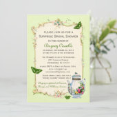 Green Vintage French Bridal Tea Party Invitation (Standing Front)