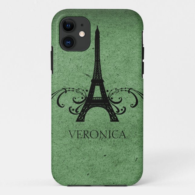 Green Vintage French Flourish Case-Mate iPhone Case (Back)