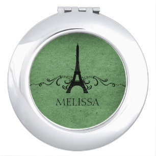 Green Vintage French Flourish Vanity Mirror