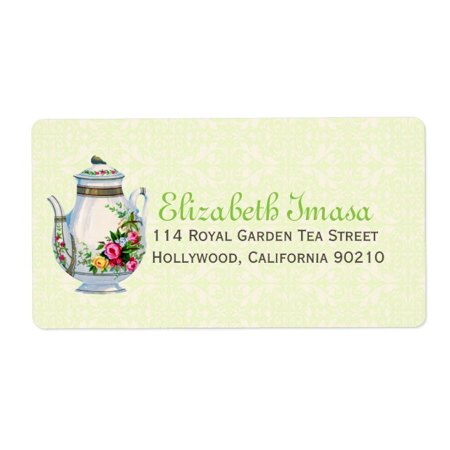 Green Vintage French Tea Party Label (Front)