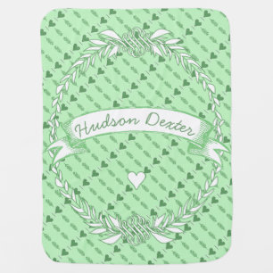 Green Vintage Garland Lil' Man Swaddle Blanket