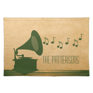 Green Vintage Gramophone Placemat