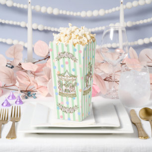  Green Vintage Horse Carousel Baby Shower Favor Boxes