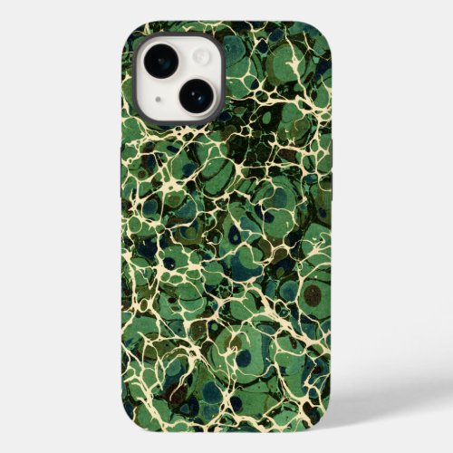 Green Vintage Marbled Paper Case_Mate iPhone 14 Case