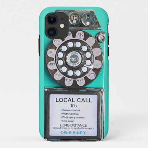 green vintage payphone iphone case