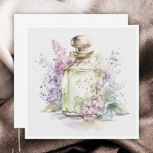 Green Vintage Perfume Bottle Flat Note Card