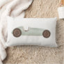Green Vintage Race Car Boys Room Decor Lumbar Pillow