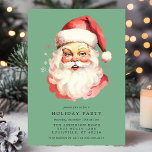 Green Vintage Retro Santa Claus Christmas Party Invitation<br><div class="desc">Invite your guests to a festive holiday celebration with this Green Vintage Retro Santa Claus Christmas Party Invitation. Featuring a beautifully vintage retro watercolor Santa, this classic design exudes charm and sophistication. Perfect for a holiday gathering, the invitation allows you to customize with your event details, creating a personalized touch...</div>