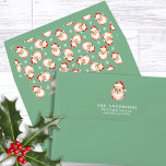 Green Vintage Retro Santa Claus Return Address Envelope<br><div class="desc">Make your holiday correspondence truly special with this custom green vintage Santa Claus return address envelope. Featuring a charming vintage Santa design paired with a customizable return address, this envelope adds a festive, nostalgic touch to your holiday cards and letters. The bold black background enhances the retro Santa motif, making...</div>
