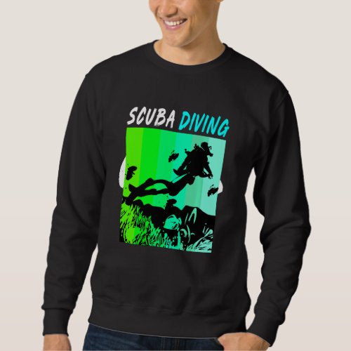 Green Vintage Retro Scuba Diving Sweatshirt