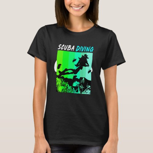 Green Vintage Retro Scuba Diving T_Shirt