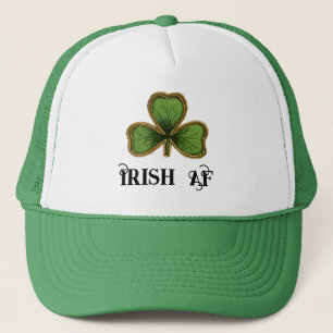 Green Vintage Shamrock Irish AF St Patrick's Day Trucker Hat