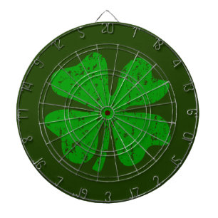 Green vintage shamrock St Patrick's Day party Dart Board