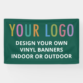 Green Vinyl Banner Custom Logo Indoor or Outdoor