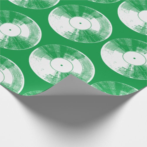  Green Vinyl Record Christmas Wrapping Paper