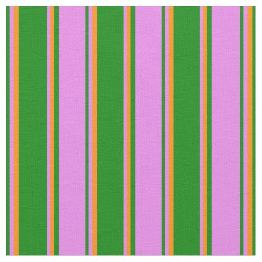 Green, Violet & Dark Orange Stripes/Lines Pattern Fabric