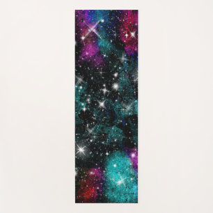 Green Violet Galaxy Star Milky Way Yoga Mat
