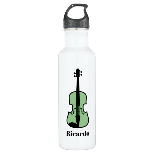 Green violin custom water bottle for violinist