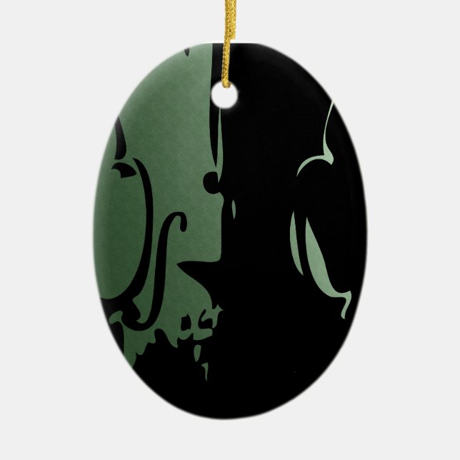 Green Violin Ornament (Front)