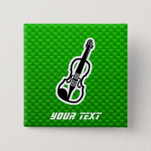 Green Violin Pinback Button