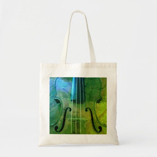 Green Violin Teacher Abstract Tote Bag