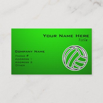 Green Volleyball Business Card by SportsWare at Zazzle