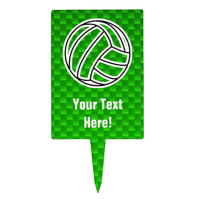 Green Volleyball Cake Topper (Front)
