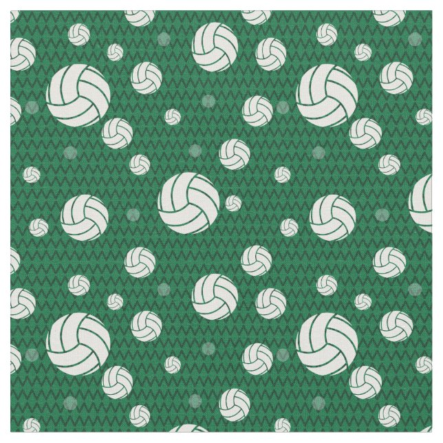 Green Volleyball Chevron Patterned Fabric (Close Up)