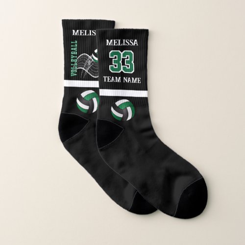 Green Volleyball _ Personalize Socks