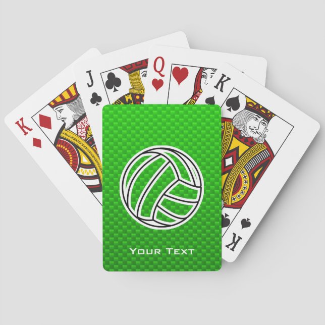 Green Volleyball Poker Cards (Back)