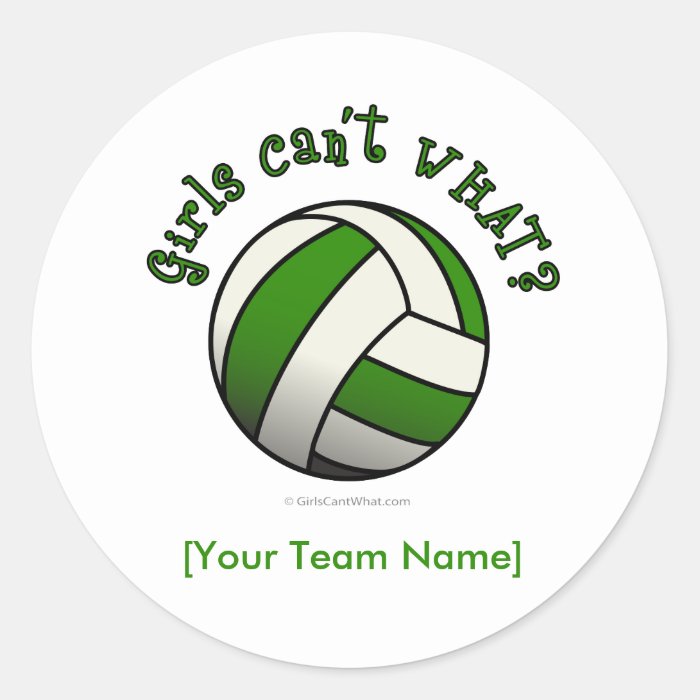 Green Volleyball Stickers