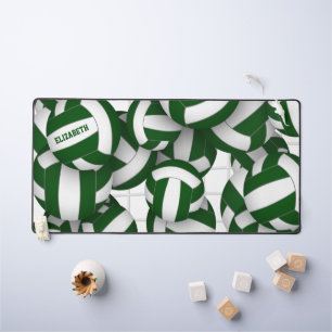green volleyball team colors athlete name desk mat