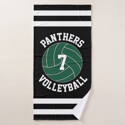 Green Volleyball Team Name  Player Number Custom Bath Towel