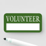 [ Thumbnail: Green "Volunteer" Name Tag ]