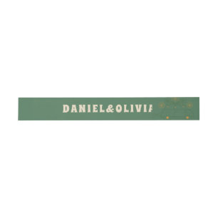 Green Vosvos Minimal Wedding Invitation Belly Band