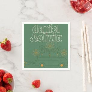 Green Vosvos Minimal Wedding Napkins