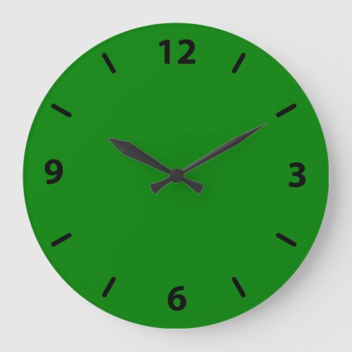Green Wall Clock with Black Numbers
