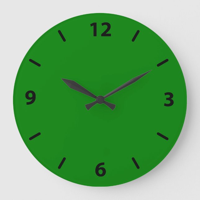 Green Wall Clock with Black Numbers (Front)