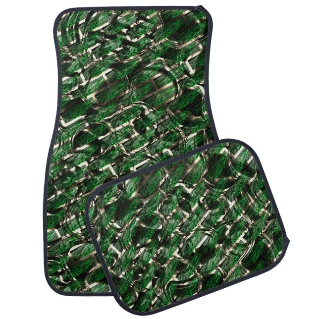 Green 'wall' effect and darkest bubbles? car floor mat (Set)