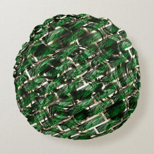 Green 'wall' effect and darkest bubbles? round pillow