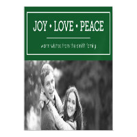 Green Warm Wishes Joy Love Peace Holiday Photo Magnetic Card
