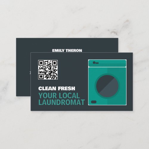 Green Washer Laundromat Cleaning Service Business Card