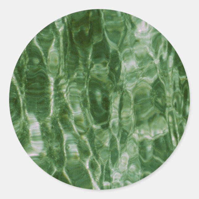 Green Water Classic Round Sticker (Front)