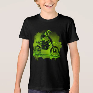 Green Water Color Dirt Bike Tri-Blend Shirt