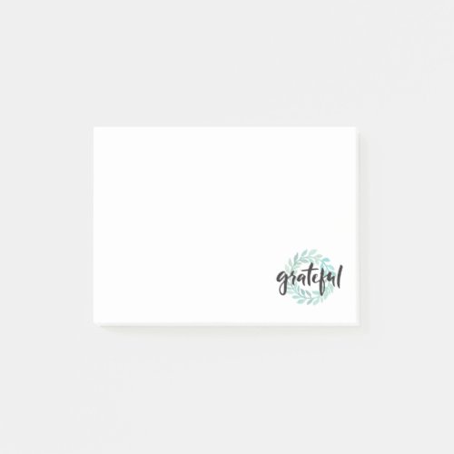 Green Water Color Grateful Wreath Fall Gratitude Post_it Notes