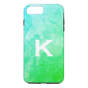 Green / Water Color / Monogram iPhone 8 Plus/7 Plus Case