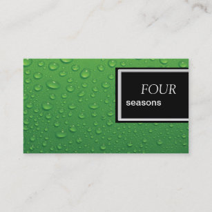 Green Water Droplet Business Card