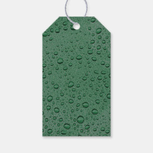 Green water droplets gift tags