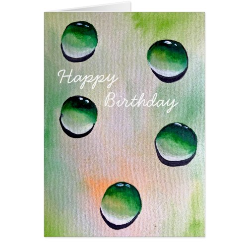 Green water drops art